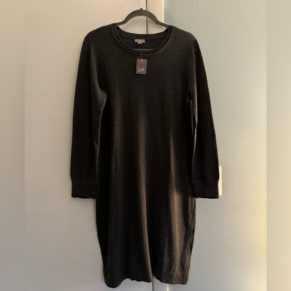 J Jill Sweater Dress Dark Charcoal Size M NWT